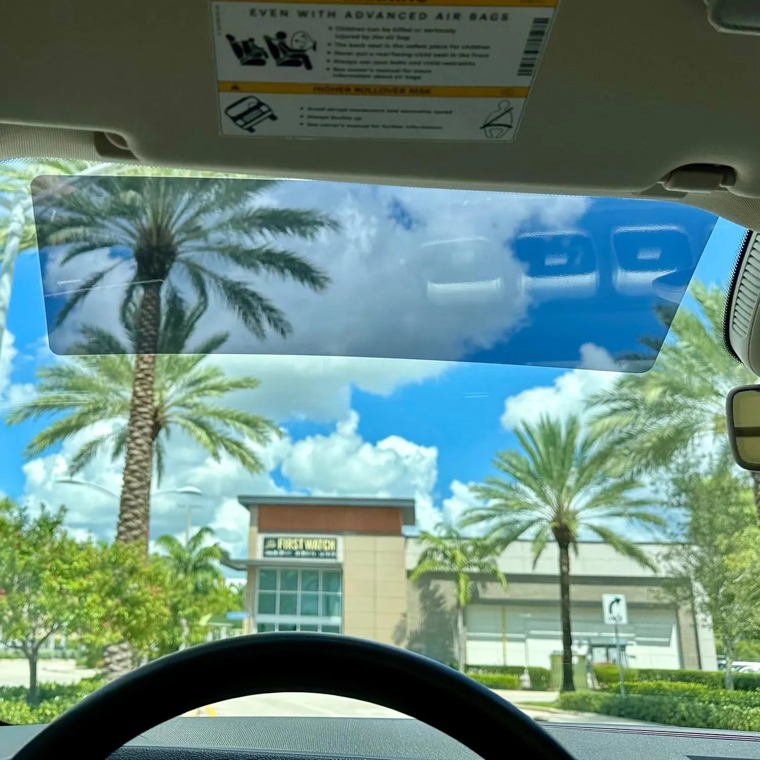 Static Cling Windshield Sun Visor Tint Strip Blocks Glare & Snow Blindness Universal Size Easy Install for Safe Driving (Silver, Universal)