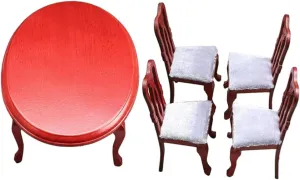STOBOK 1 Set European Style Miniature Dining Table and Chairs Set Sturdy Wood Dollhouse Furniture for Living and Kitchen Decor Craftsmanship Versatile Design