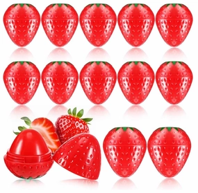 Strawberry Shaped Moisturizing Lip Balm, Magic Your Life, 12 Pack, Red