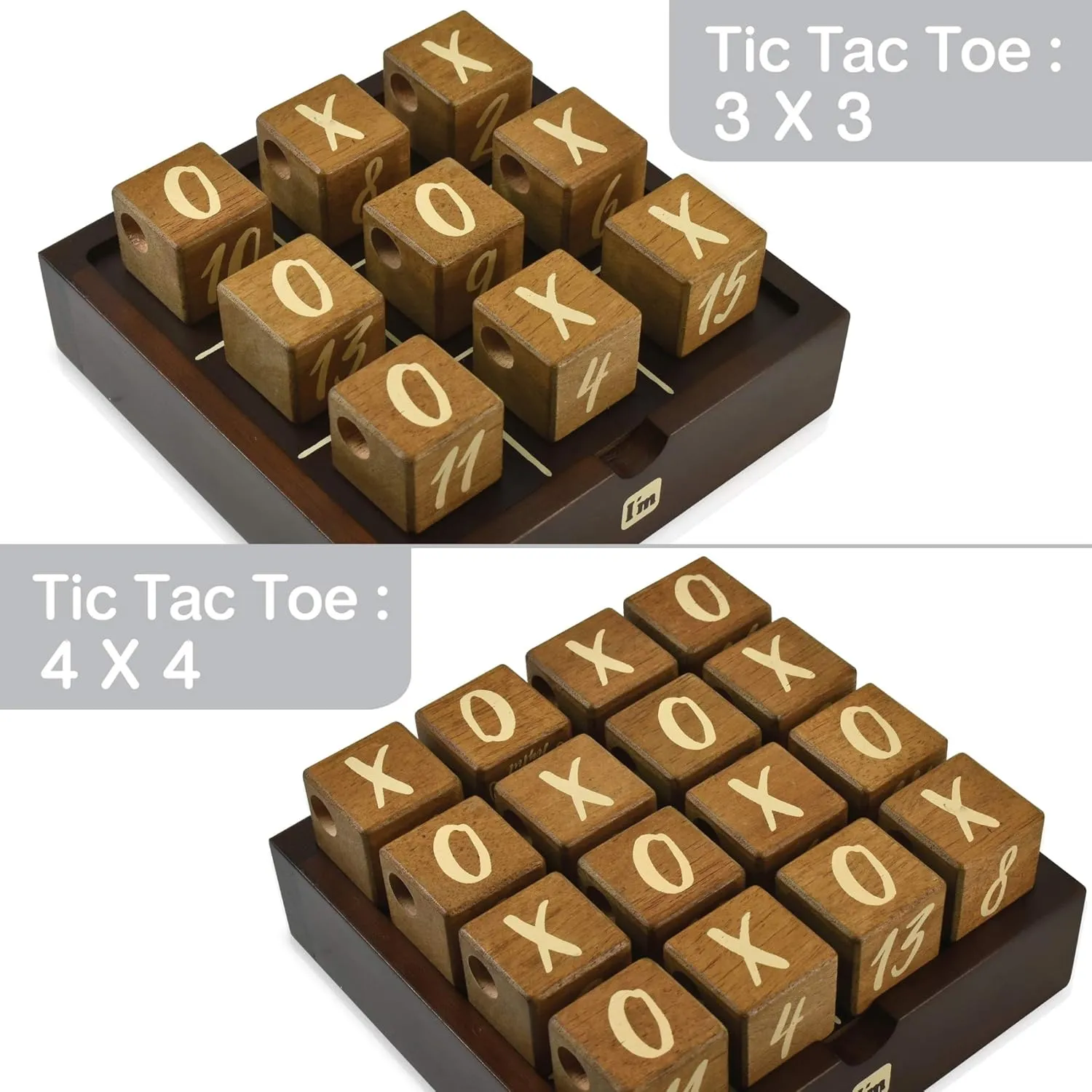 Super SIX : Wooden Multi Board Game: Tic Tac Toe   Shut The Block   15 Number Sliding Puzzles for Kids and Family