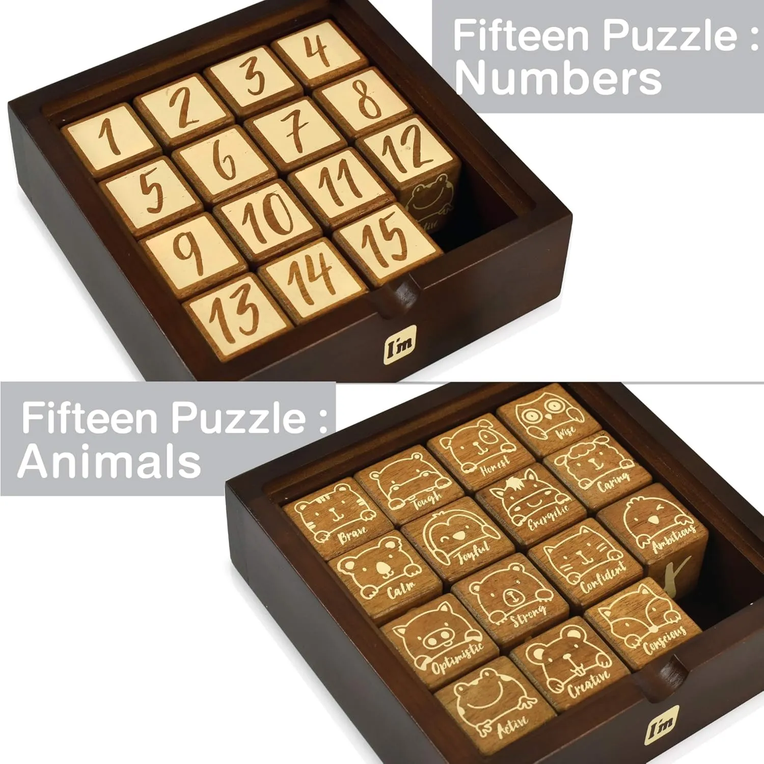 Super SIX : Wooden Multi Board Game: Tic Tac Toe   Shut The Block   15 Number Sliding Puzzles for Kids and Family