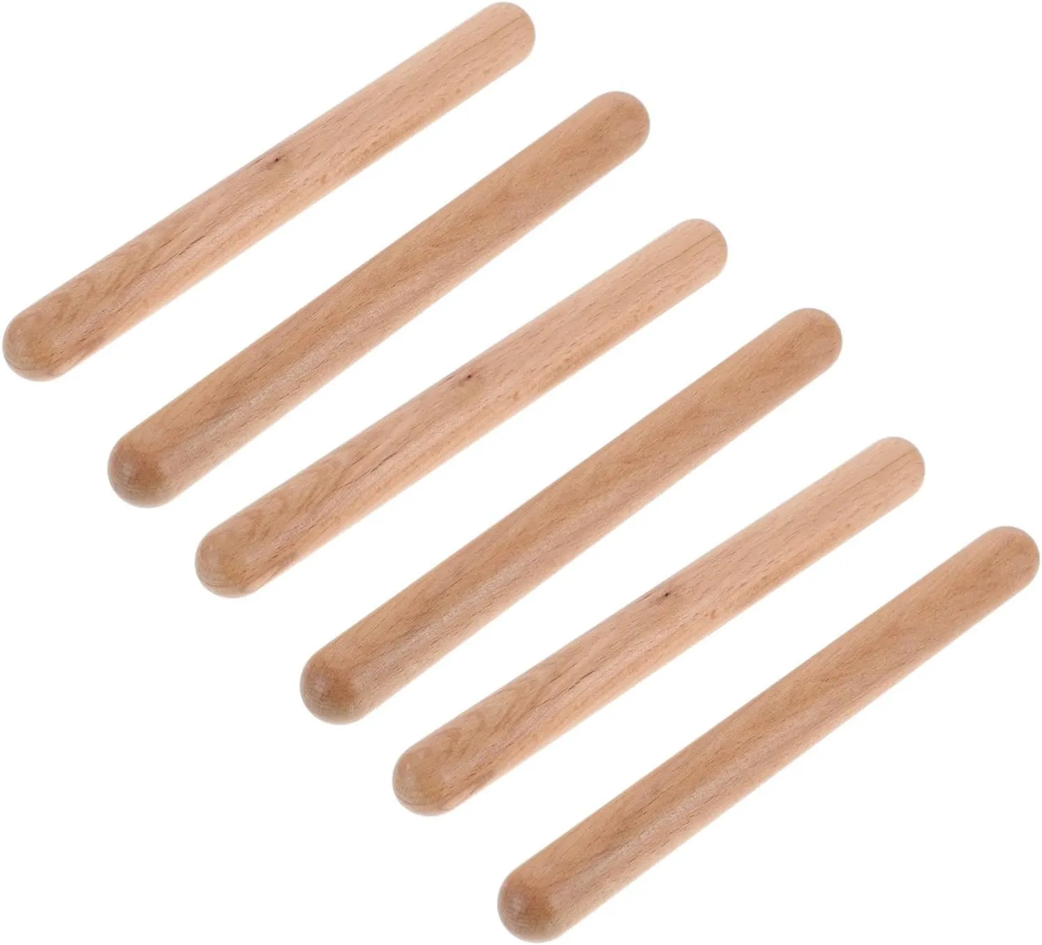 SUPVOX Educational Rhythm Sticks Kit 3 Sets of Wooden Claves 8in Long 0.8in Thick for Young Musicians