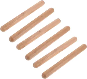 SUPVOX Educational Rhythm Sticks Kit 3 Sets of Wooden Claves 8in Long 0.8in Thick for Young Musicians