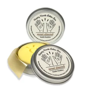 Sweet Almond Natural Beeswax & Shea Butter 2x (1.15oz) Hand Made Solid Lotion Bars in tins- Moisturize & Protect Dry Skin - Lotion Set for Women from