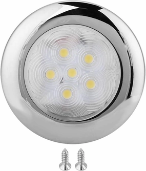 SYH&AQYE Marine Dome Light 6 LED, 12V DC Stainless Steel LED Interior White Lamp, Low Consumption for Console, Large Ships, Pontoon Ships, Deck Ships