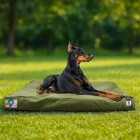 Sytopia 42-Inch Canvas Outdoor Dog Bed, Waterproof & Washable with Removable Cover, Ideal for Medium & Large Dogs – Chew-Proof Great for Indoor, Outdoor, Crate, or Patio Use (Green)