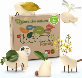 Taksa Toys Locomo Family Resources for Learning, Natural Wooden Animal Figures for Outdoor-Loving Kids Ages 3 4 5 6 7  Year Old, Boys Girls Creativity, Wood Toys, Montessori Waldorf Toys (Set of 5)