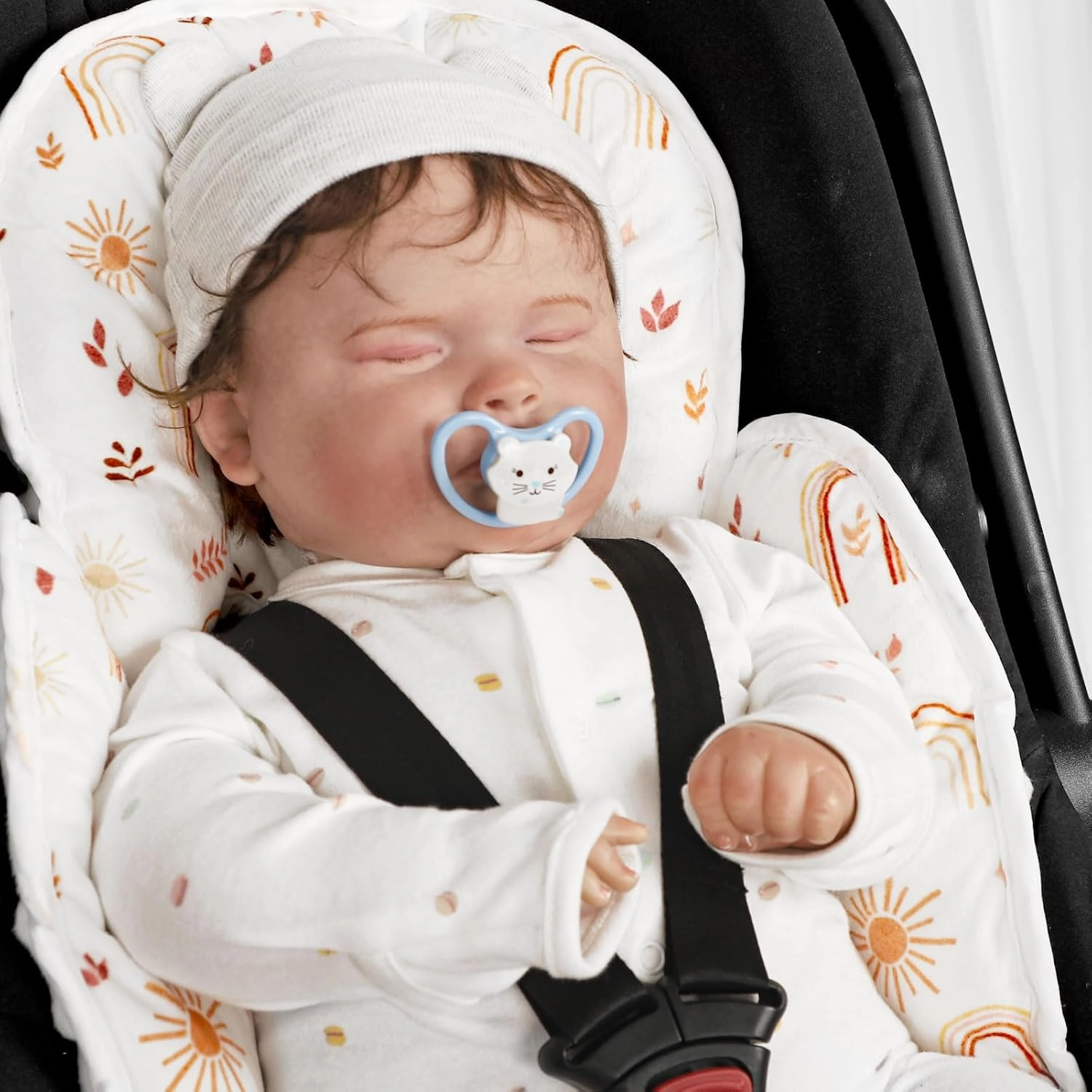 TANOFAR Infant Car Seat Head Support, Soft Baby Carseat Head & Body Support, Rainbow Baby Car Seat Insert Cushion for Newborn Boys