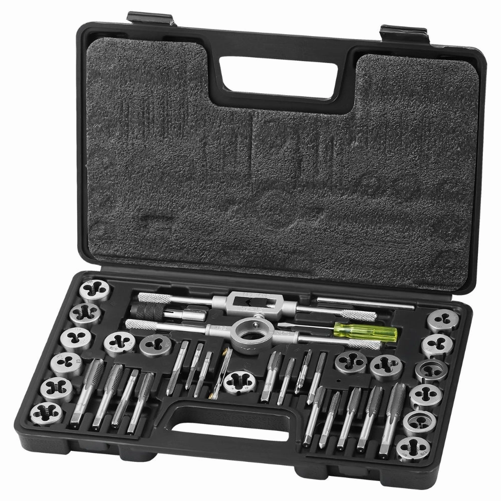 Tap and Die Set Metric or SAE Standard Bearing Steel Taps and Dies Essential Threading Tool