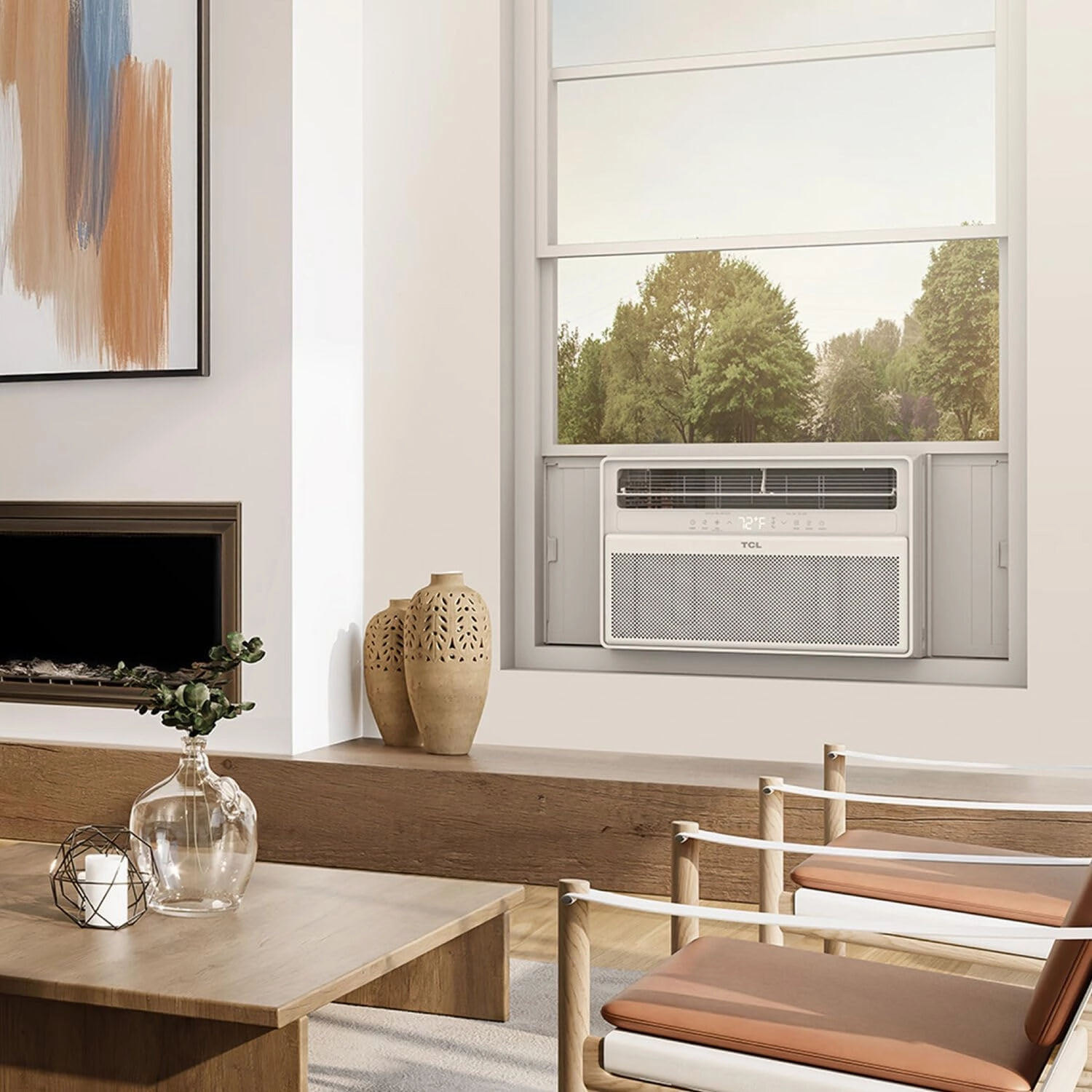 TCL H8W4KW 8,000 Q-Series Inverter AC, Ultra-Quiet 32dB Fan & 40dB, 38% Energy Saving, 3-Step Install, Open-able Window, Works with Smart Home Devices, Cools up to 350 Sq. Ft, 8000 BTU, Bright White