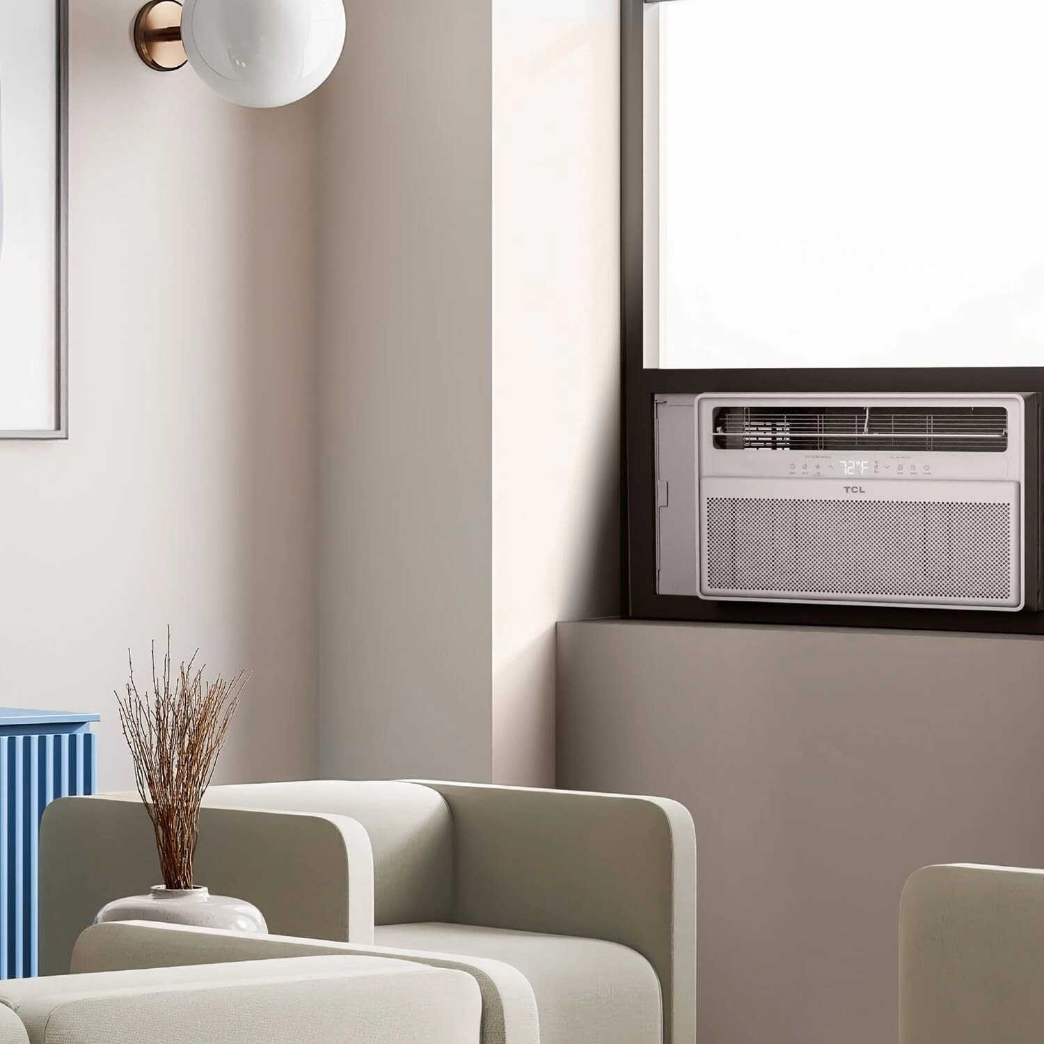 TCL H8W4KW 8,000 Q-Series Inverter AC, Ultra-Quiet 32dB Fan & 40dB, 38% Energy Saving, 3-Step Install, Open-able Window, Works with Smart Home Devices, Cools up to 350 Sq. Ft, 8000 BTU, Bright White