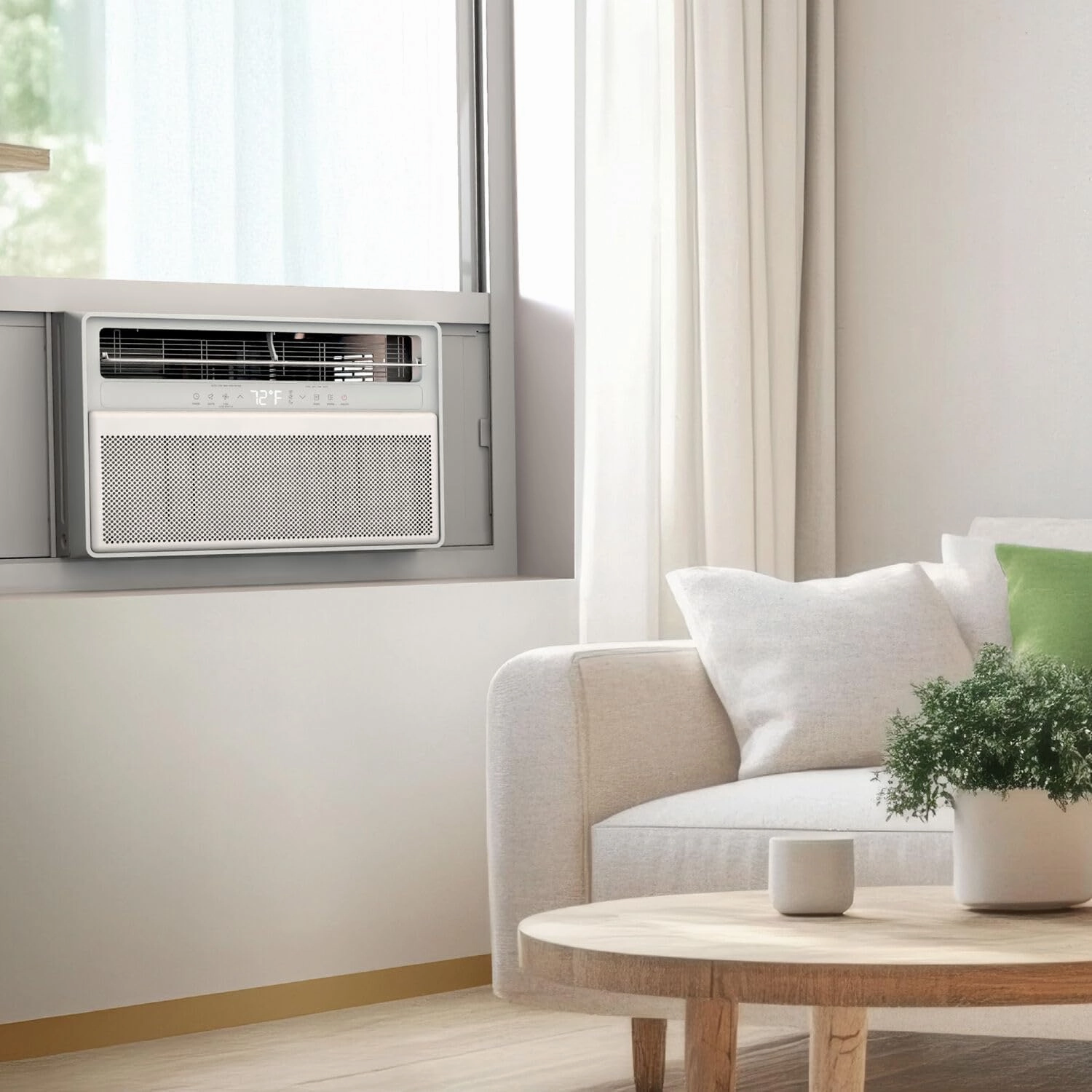 TCL H8W4KW 8,000 Q-Series Inverter AC, Ultra-Quiet 32dB Fan & 40dB, 38% Energy Saving, 3-Step Install, Open-able Window, Works with Smart Home Devices, Cools up to 350 Sq. Ft, 8000 BTU, Bright White