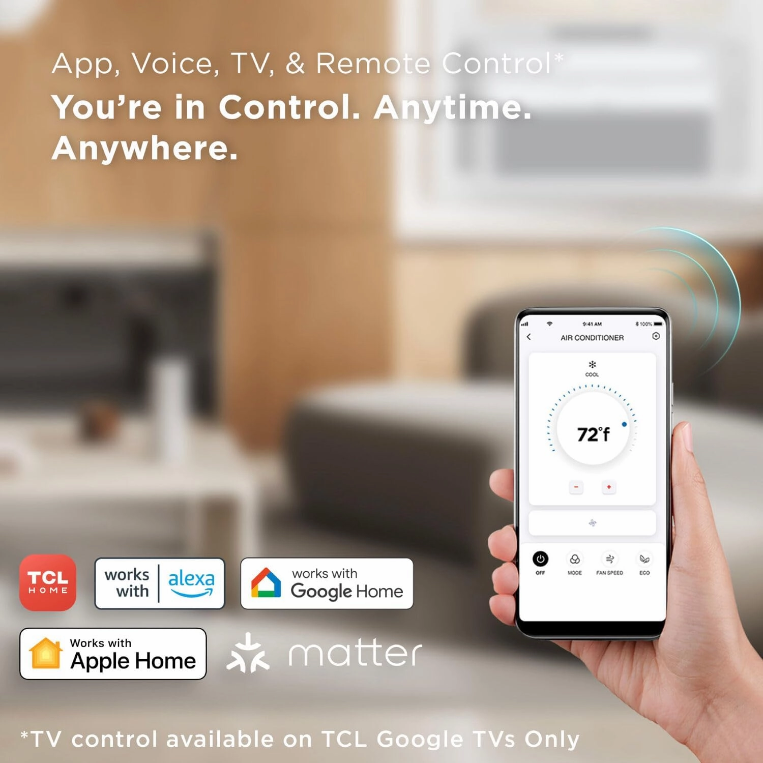 TCL H8W4KW 8,000 Q-Series Inverter AC, Ultra-Quiet 32dB Fan & 40dB, 38% Energy Saving, 3-Step Install, Open-able Window, Works with Smart Home Devices, Cools up to 350 Sq. Ft, 8000 BTU, Bright White