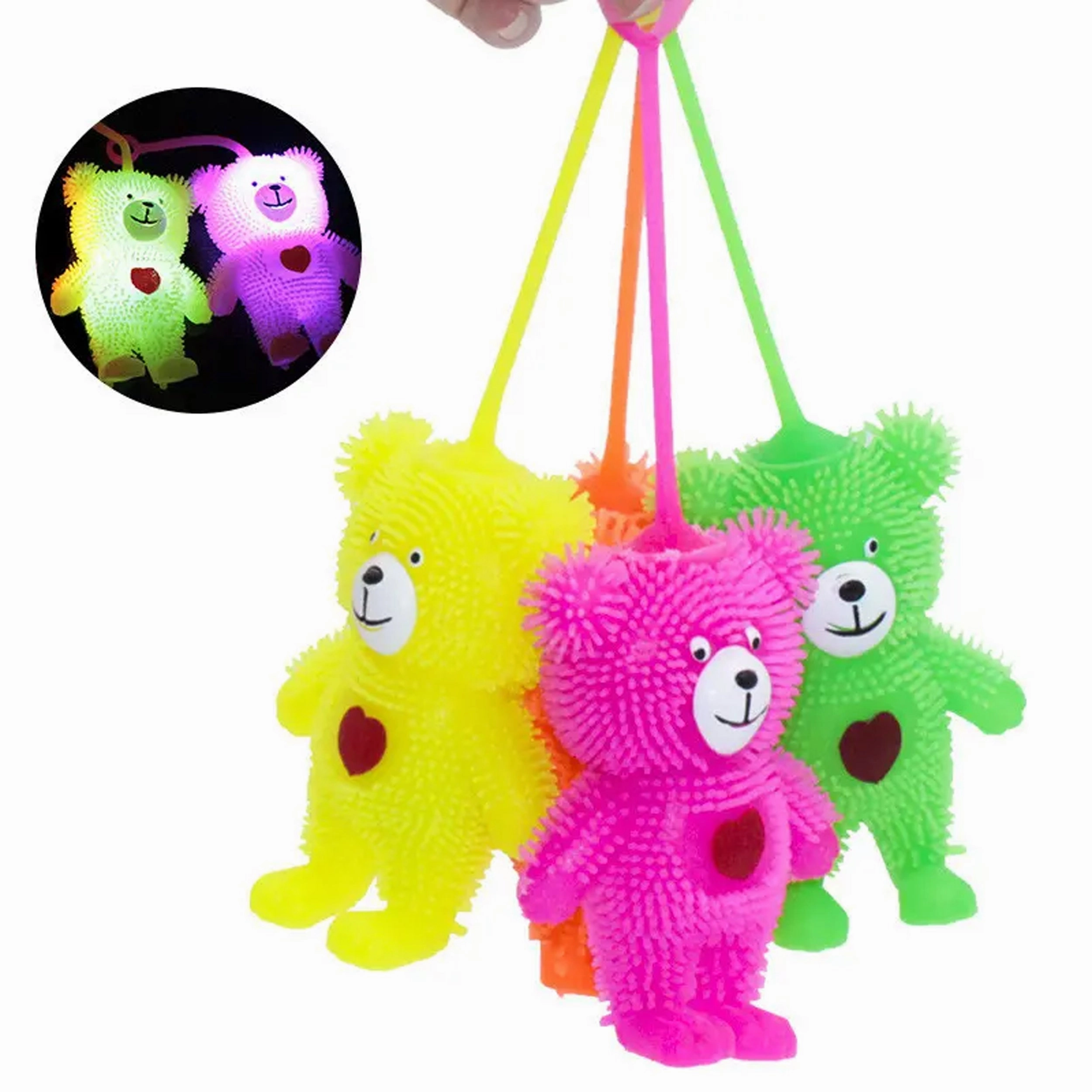Teddy Bear Shape Light Up Flashing Puffer Ball Toy For Kids
