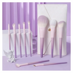 Ten Makeup Brush Set Eyeshadow Brush Soft Loose Powder Blush Highlight Brush Full Set(D,As shown)