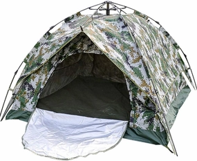 Tent Quick-Opening Camping Tent 3-4 Persons Double-Layer Double-Door Dual-use Automatic Camouflage Tent Thickened Tent for Hiking Travel (Color : Camouflage, Size : 3-4 Persons) (Camouflage