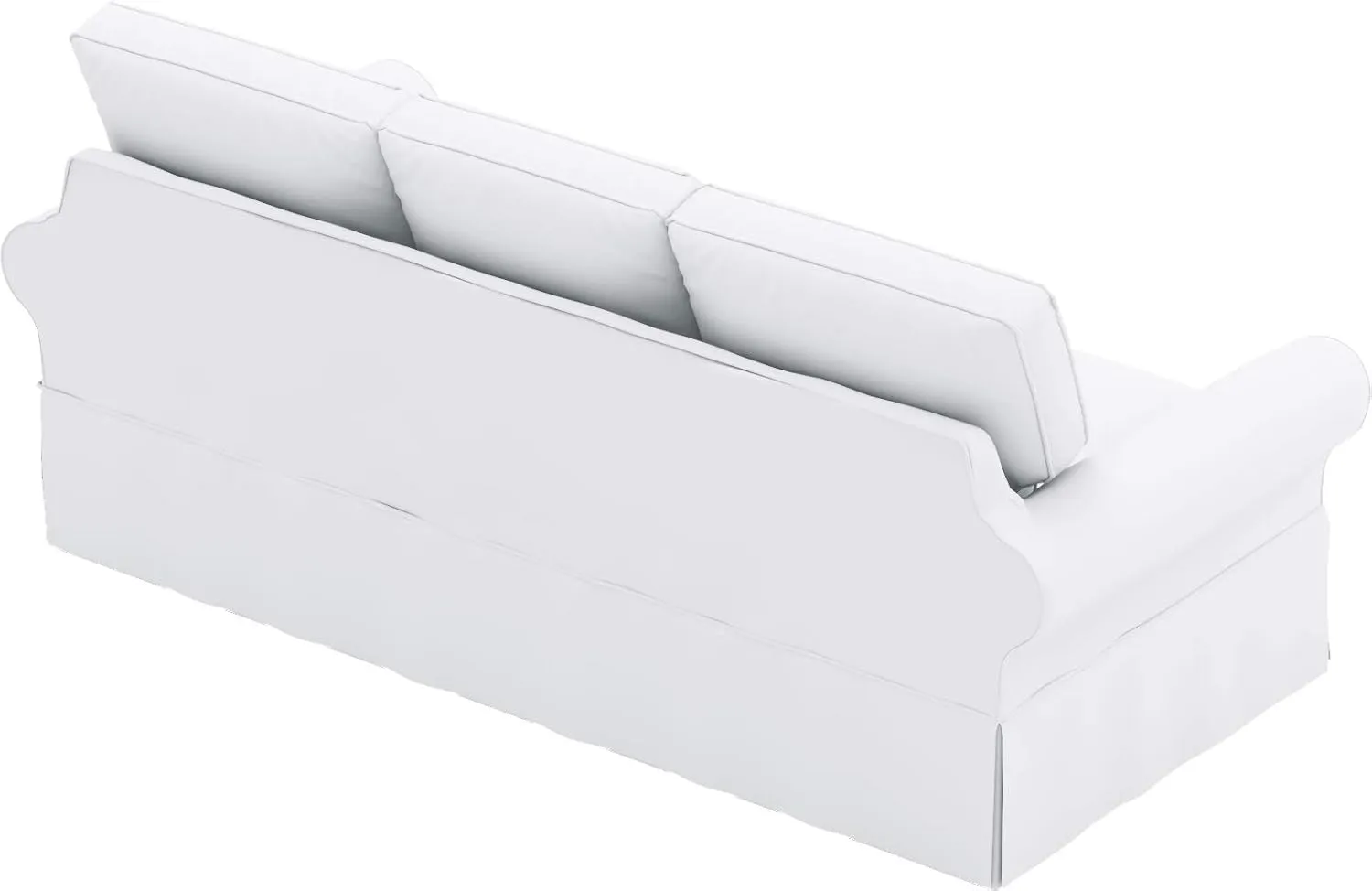 The Heavy Cotton Sofa Cover is 3 Seat Sofa Slipcover Replacement. It Fits Pottery Barn PB Basic Three Seat Sofa (Bright White Basic)