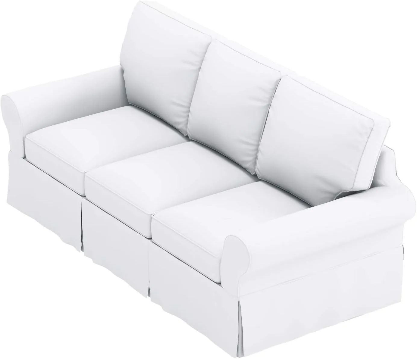 The Heavy Cotton Sofa Cover is 3 Seat Sofa Slipcover Replacement. It Fits Pottery Barn PB Basic Three Seat Sofa (Bright White Basic)
