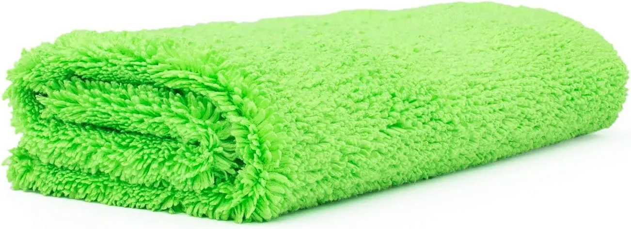 The Rag Company - Creature Edgeless Auto Detailing Towels (10-Pack) Professional 70/30 Blend, Dual-Pile Plush Microfiber, Buffing & Polishing, 420gsm, 16in x 16in, Lime Green