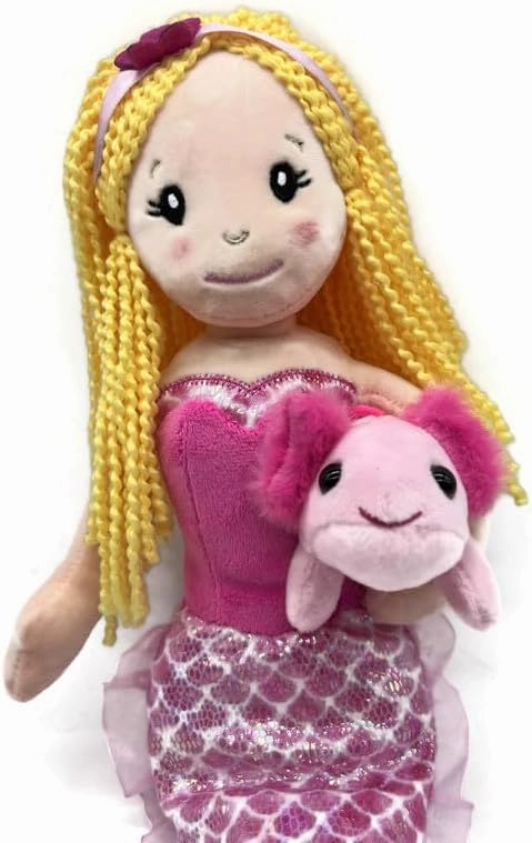 The Petting Zoo, Mermaid Doll with Axolotl Stuffed Animal, Gift for Girls, Mermaid Plush Doll with Axolotl Plush Toy, 17 inch (Blonde), 3143x2A