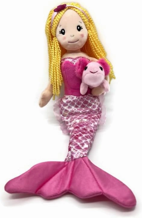 The Petting Zoo, Mermaid Doll with Axolotl Stuffed Animal, Gift for Girls, Mermaid Plush Doll with Axolotl Plush Toy, 17 inch (Blonde), 3143x2A