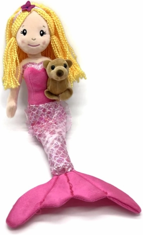 The Petting Zoo Mermaid Doll with Sea Lion Stuffed Animal- Great Gifts for Girls, Mermaid Plush Doll with Sea Lion Plush Toy, 17 inch (Blonde)