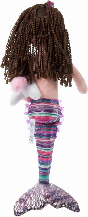 The Petting Zoo, Mermaid Doll with Unicorn Stuffed Animal, Gifts for Girls, Mermaid Plush Doll with Unicorn Plush Toy, 17 inch, Brunette-Boho