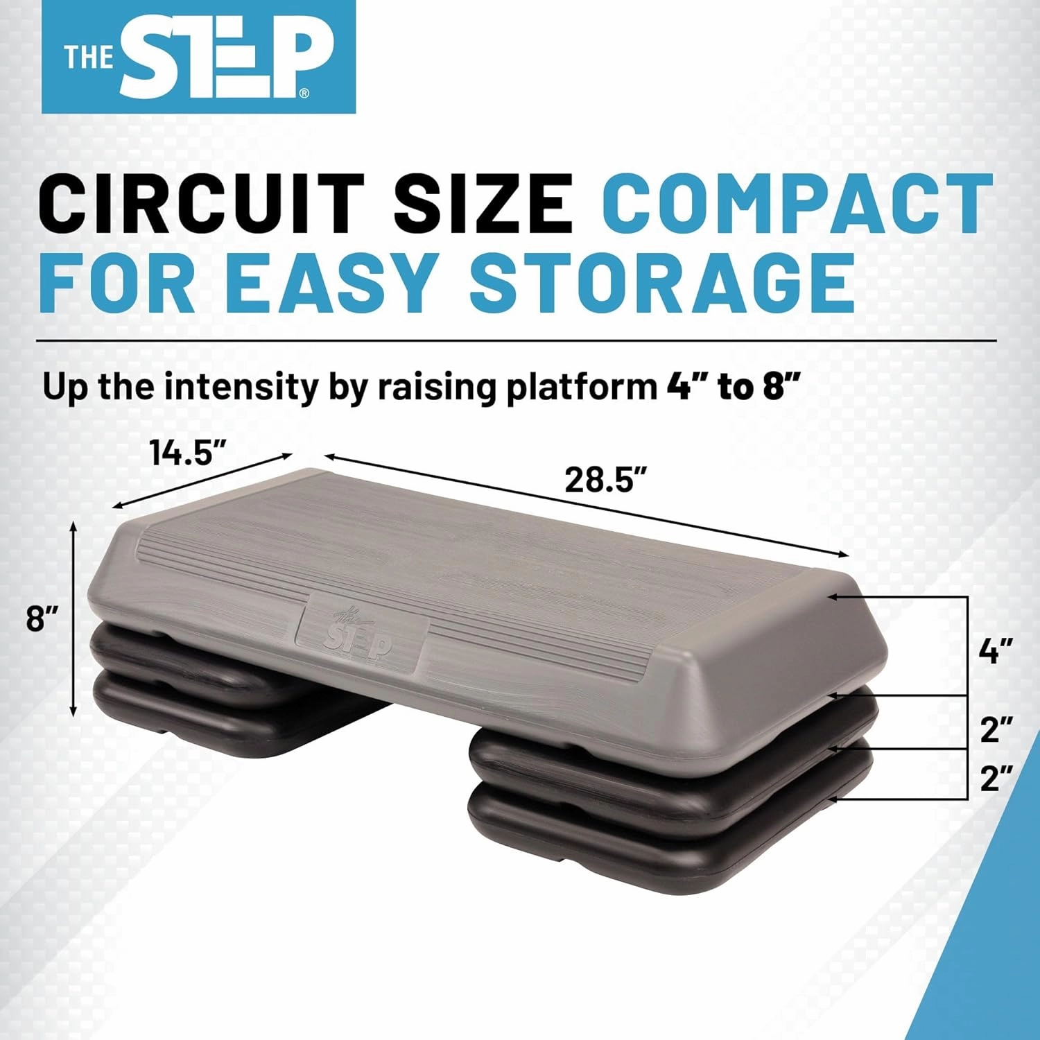 The Step Circuit Size Aerobic Platform, Circuit Size Steppers for Exercise with Risers for Adjustable Home Workout, Stair Stepper for Exercise and Home Gym