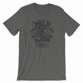 Thrills & Spills Hell on 2 Wheels" Short-Sleeve Unisex T-Shirt
