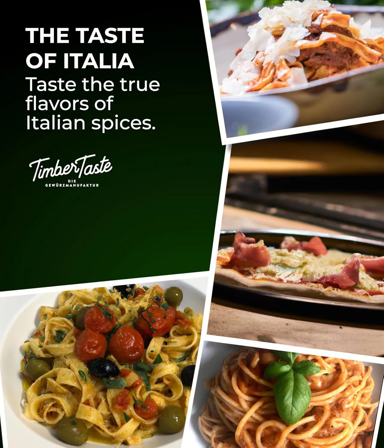 TIMBER TASTE® Italian Spice Gift Set - Gourmet Italian Seasoning Blends - Spices & Seasoning Set for Men & Women - Italian Spices & Seasoning Set for Birthday Gifts for Men - Mens Birthday Gift Ideas