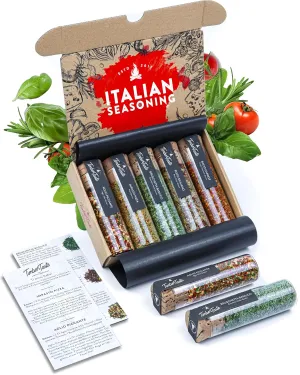 TIMBER TASTE® Italian Spice Gift Set - Gourmet Italian Seasoning Blends - Spices & Seasoning Set for Men & Women - Italian Spices & Seasoning Set for Birthday Gifts for Men - Mens Birthday Gift Ideas