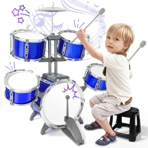 Toddler's Jazz Drum Set Kit - Musical Toys for Kids, 1-8 Years, Christmas & Birthday Gifts