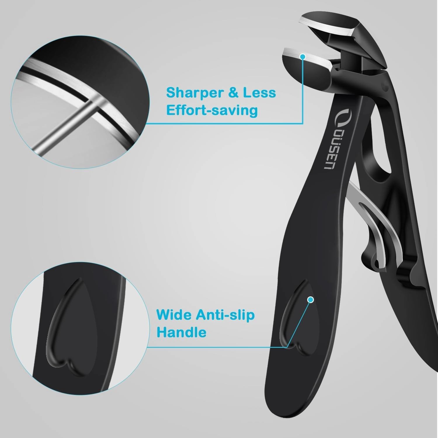 Toenail Clippers for Seniors Thick Nails, Angled Nail Clippers with Catcher for Mens&Womens Fingernail, Wide Jaw Opening Toe Nail Clippers, Slanted Nail Clippers with Sharp Pointed for Ingrown Toenail