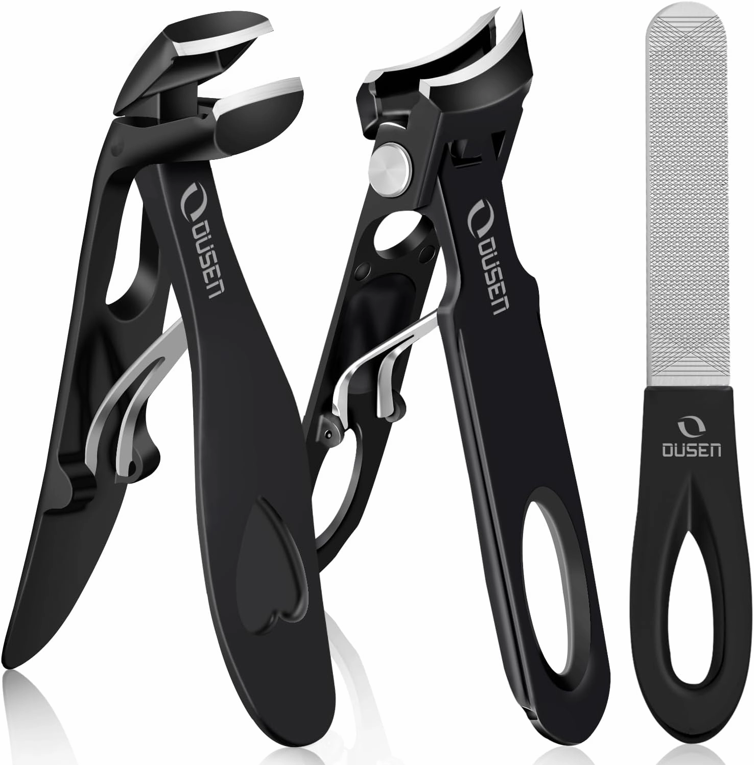 Toenail Clippers for Seniors Thick Nails, Angled Nail Clippers with Catcher for Mens&Womens Fingernail, Wide Jaw Opening Toe Nail Clippers, Slanted Nail Clippers with Sharp Pointed for Ingrown Toenail