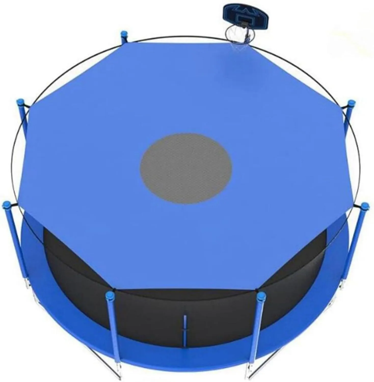 Trampoline Sunshade, Trampoline Shade Cover Sun Protection, Trampoline Tent Cover Anti-Uv Dust Proof Tear Resistant,10ft 8 Poles