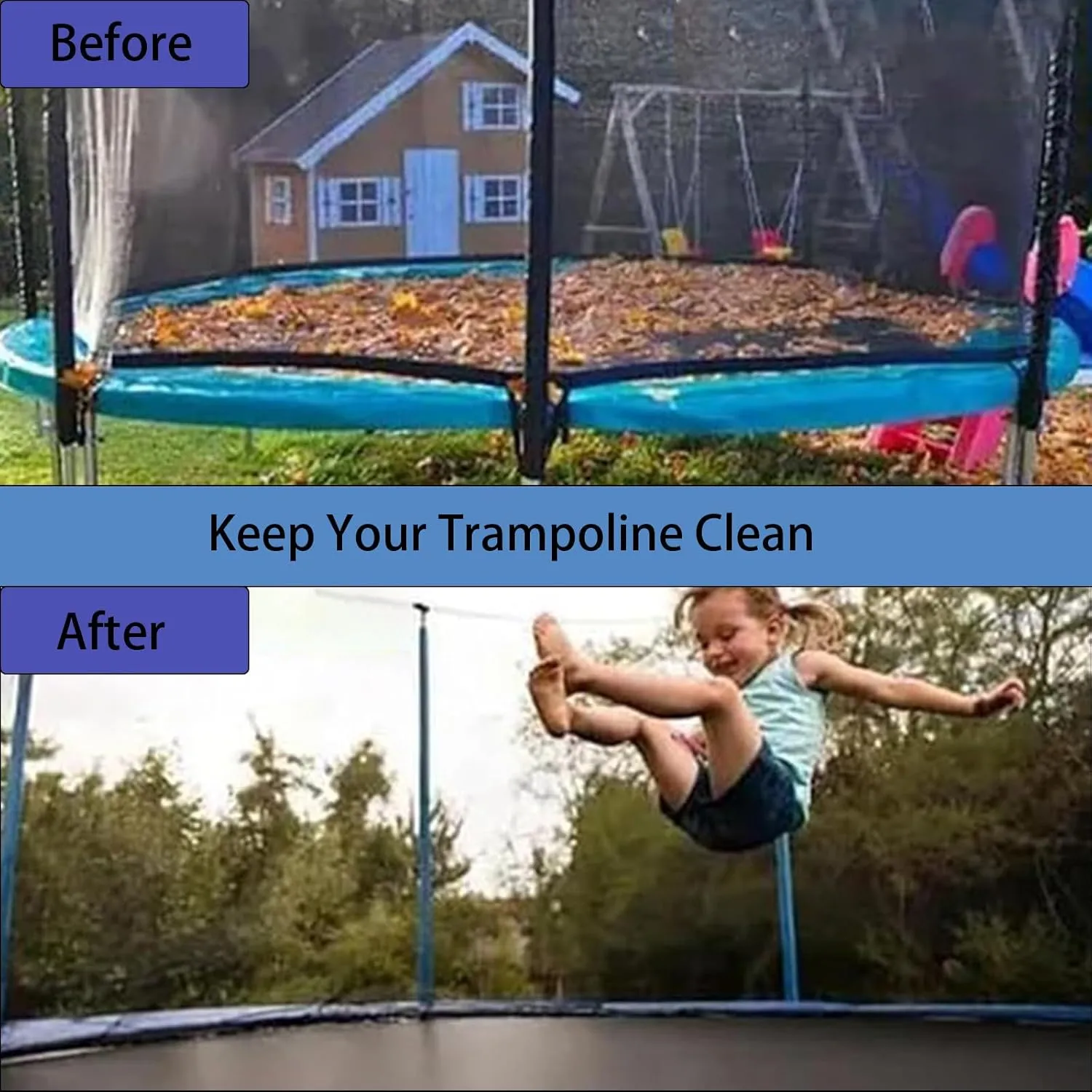 Trampoline Sunshade, Trampoline Shade Cover Sun Protection, Trampoline Tent Cover Anti-Uv Dust Proof Tear Resistant,10ft 8 Poles