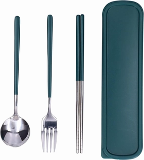 Travel Utensils Set, Stainless Steel Flatware Cutlery Tableware Set Chopstick Spoofork Kit for Kitcheoutdoor Picnic Barbecue Hiking Kitchenware
