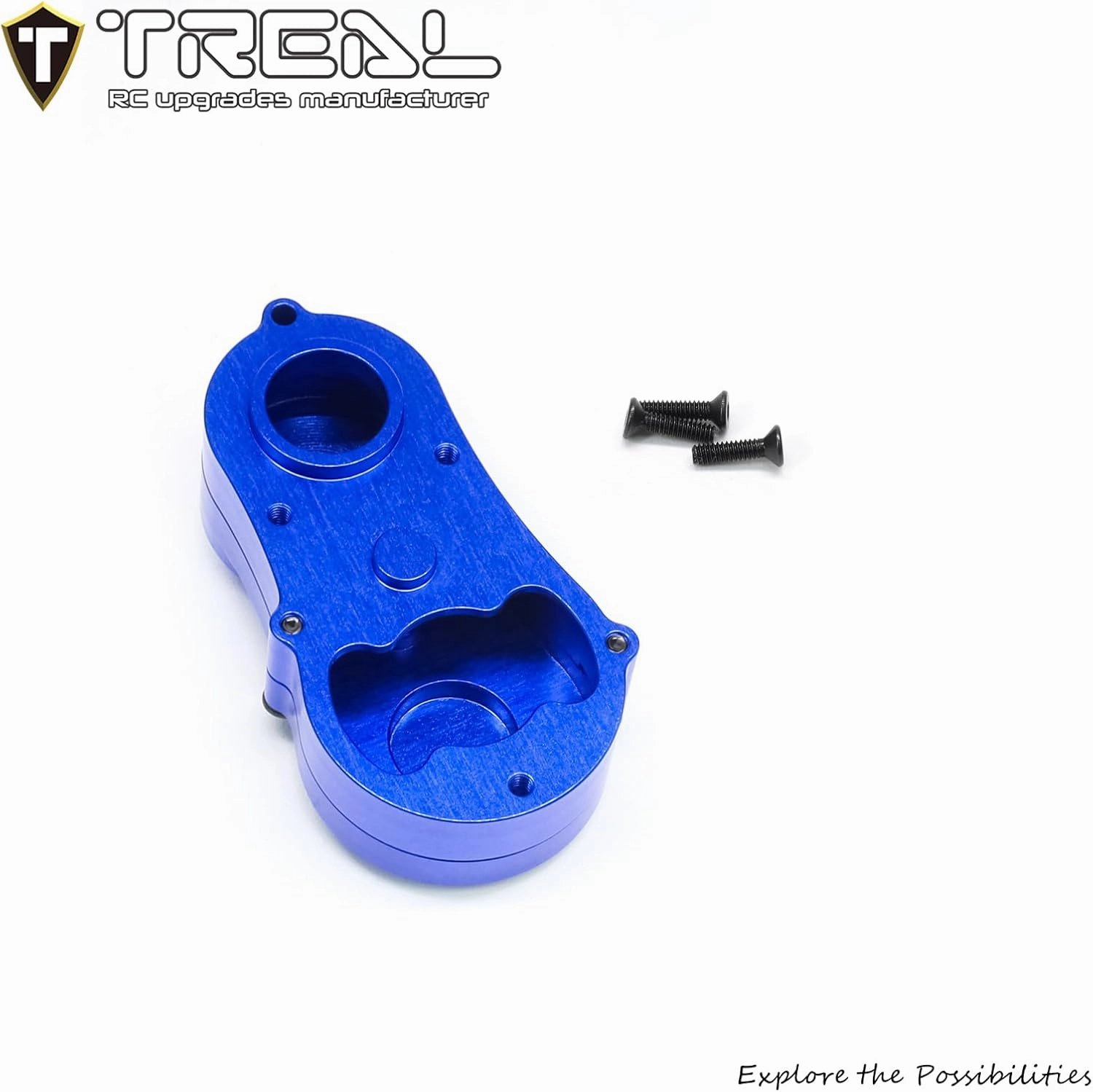 TREAL Aluminum 7075 Transmission Gearbox Protective Case Set for Losi 1/18 Mini LMT(Blue)