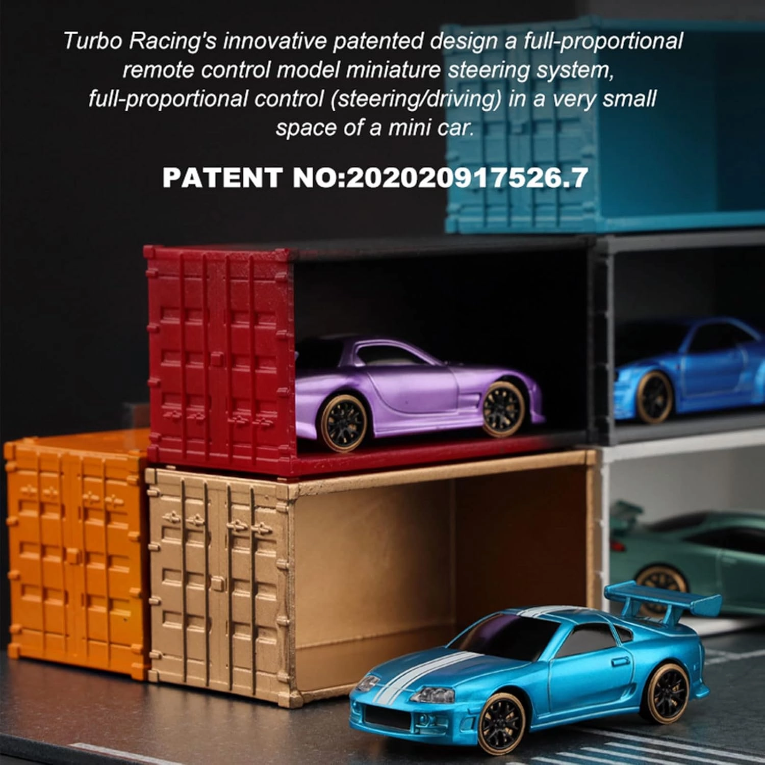 Turbo Racing 1:76 Scale Drift RC Car with Gyro Mini Full Proportional RTR 2.4GHZ Remote Control with 2 Replaceable Body Shell (C61-Purple)