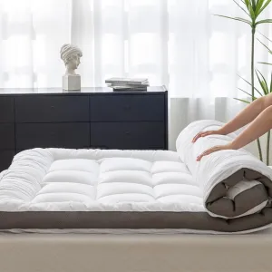 Ultimate Comfort and Cooling: 100% Cotton 2" Thick Twin Mattress Topper - Luxurious Softness, Good for Back Pain, Revolutionary Cooling Technology, No-Slip Design, Ideal for Deep Sleep Mattress Pad