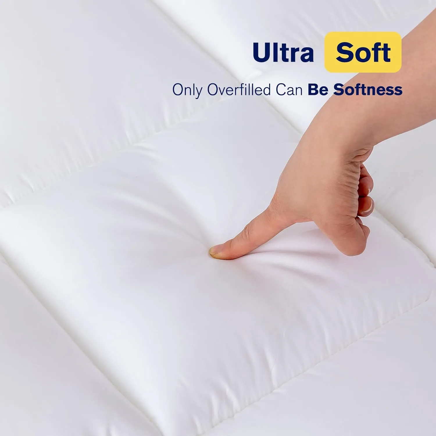 Ultimate Comfort and Cooling: 100% Cotton 2" Thick Twin Mattress Topper - Luxurious Softness, Good for Back Pain, Revolutionary Cooling Technology, No-Slip Design, Ideal for Deep Sleep Mattress Pad