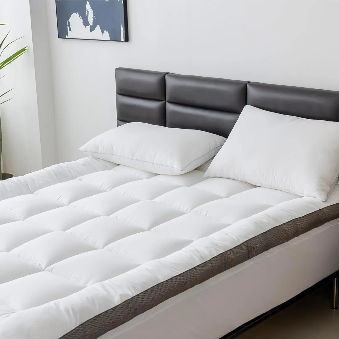 Ultimate Comfort and Cooling: 100% Cotton 2" Thick Twin Mattress Topper - Luxurious Softness, Good for Back Pain, Revolutionary Cooling Technology, No-Slip Design, Ideal for Deep Sleep Mattress Pad
