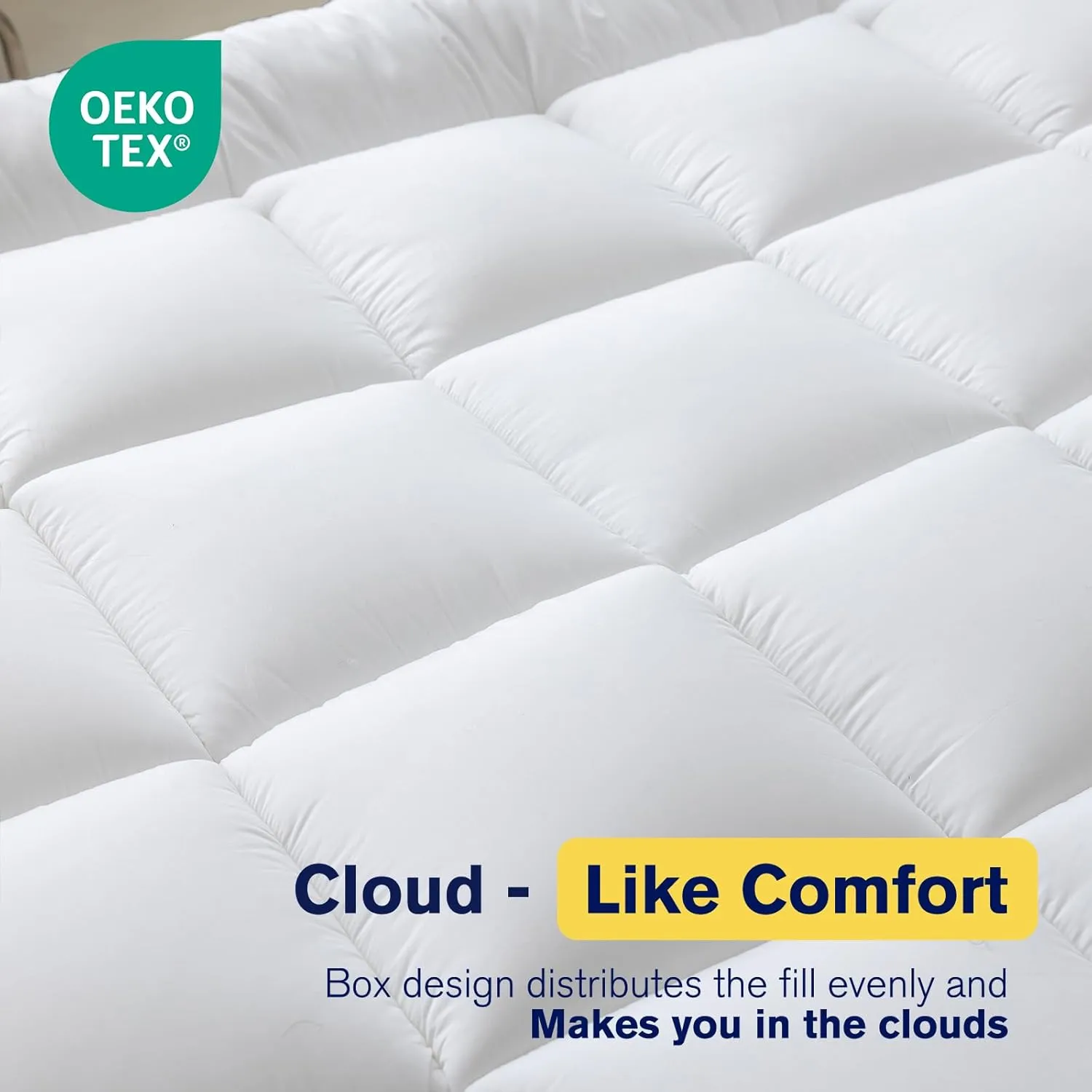Ultimate Comfort and Cooling: 100% Cotton 2" Thick Twin Mattress Topper - Luxurious Softness, Good for Back Pain, Revolutionary Cooling Technology, No-Slip Design, Ideal for Deep Sleep Mattress Pad