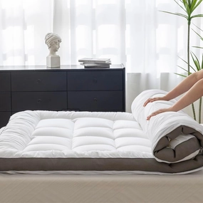 Ultimate Comfort and Cooling: 100% Cotton 2" Thick Queen Mattress Topper - Luxurious Softness, Good for Back Pain, Revolutionary Cooling Technology, No-Slip Design, Ideal for Deep Sleep Mattress Pad
