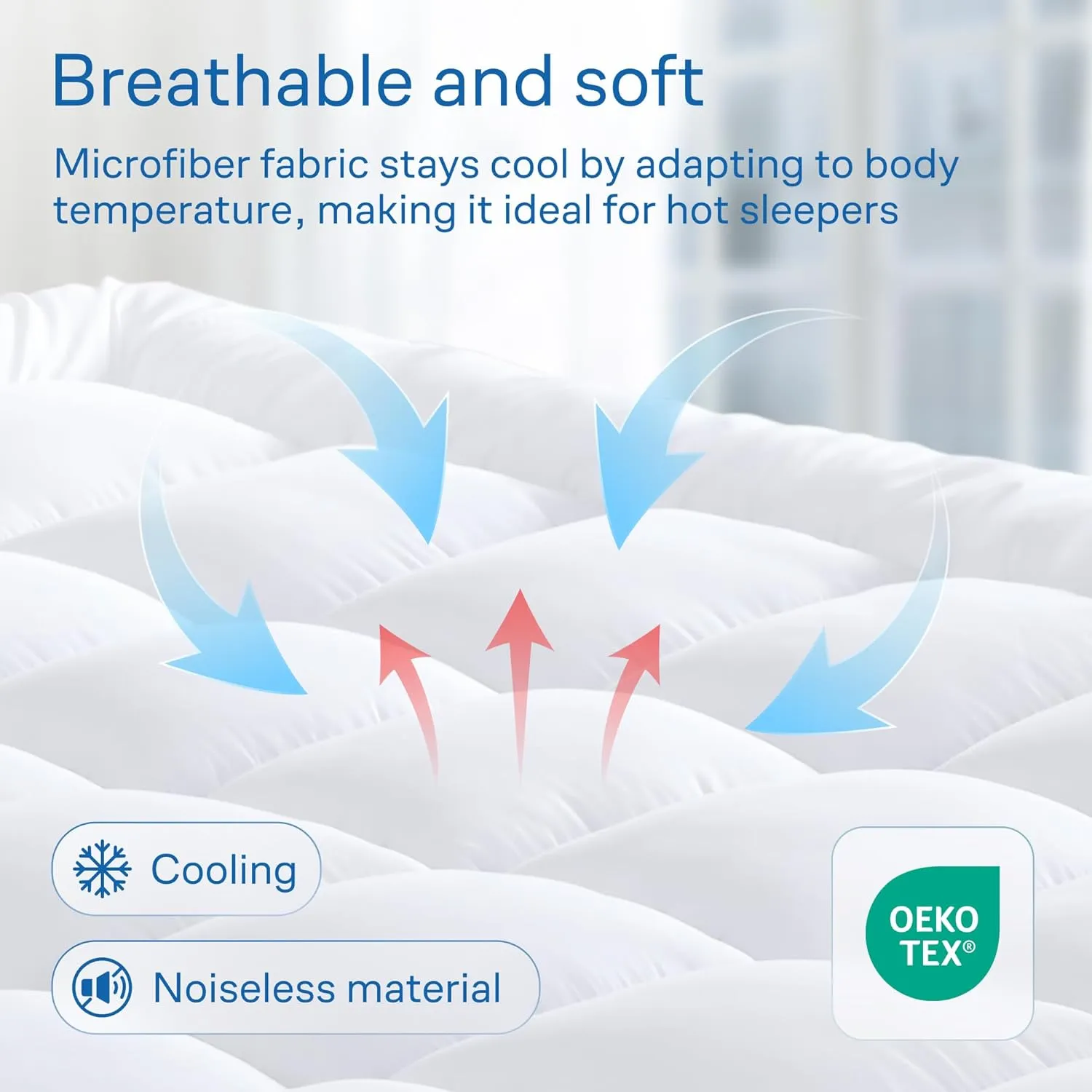 Ultra Soft Twin Mattress Topper - Cloud-Like Mattress Pad for Back Pain Relief - Breathable Cooling Material for Hot Sleepers