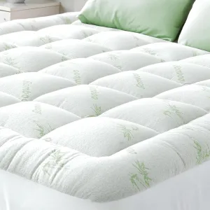 Ultra Soft Twin Size Mattress Topper - Viscose Made from Bamboo Pillow Top Mattress Pad for Back Pain Relief - Naturally Cooling for Hot Sleepers, Green