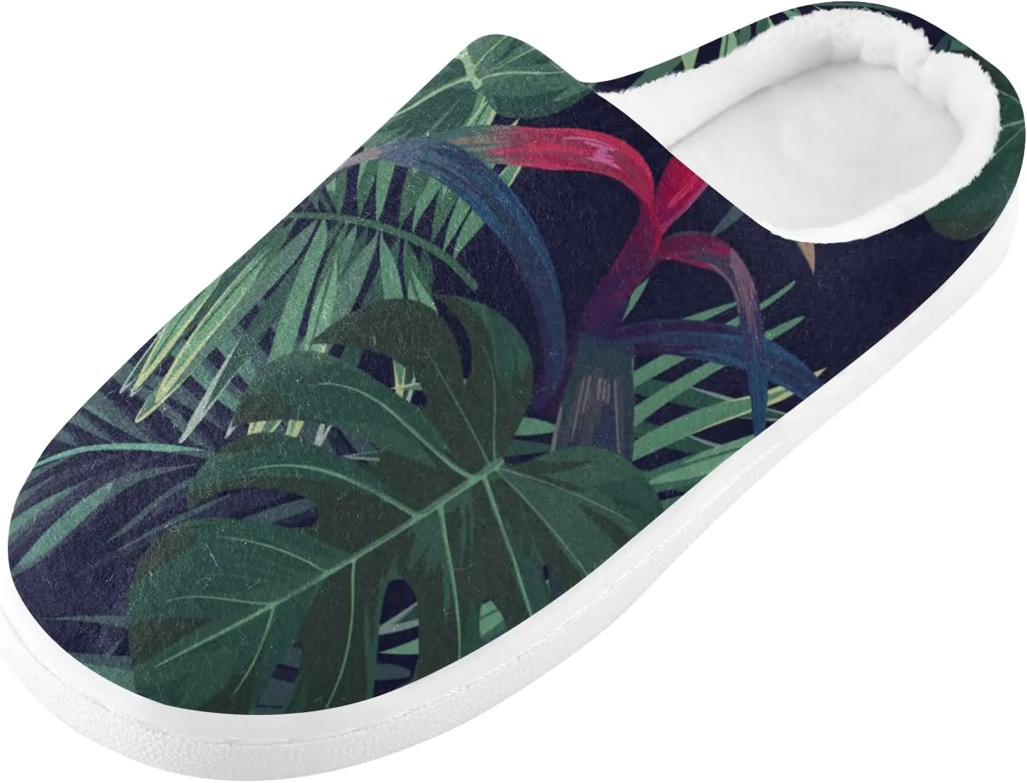 Unisex Memory Foam House Slippers Non-Skid Soft Warm Sole Coral Fleece Slip-on Closed Toe Hand Free Shoes for Bedroom Travel 6-17