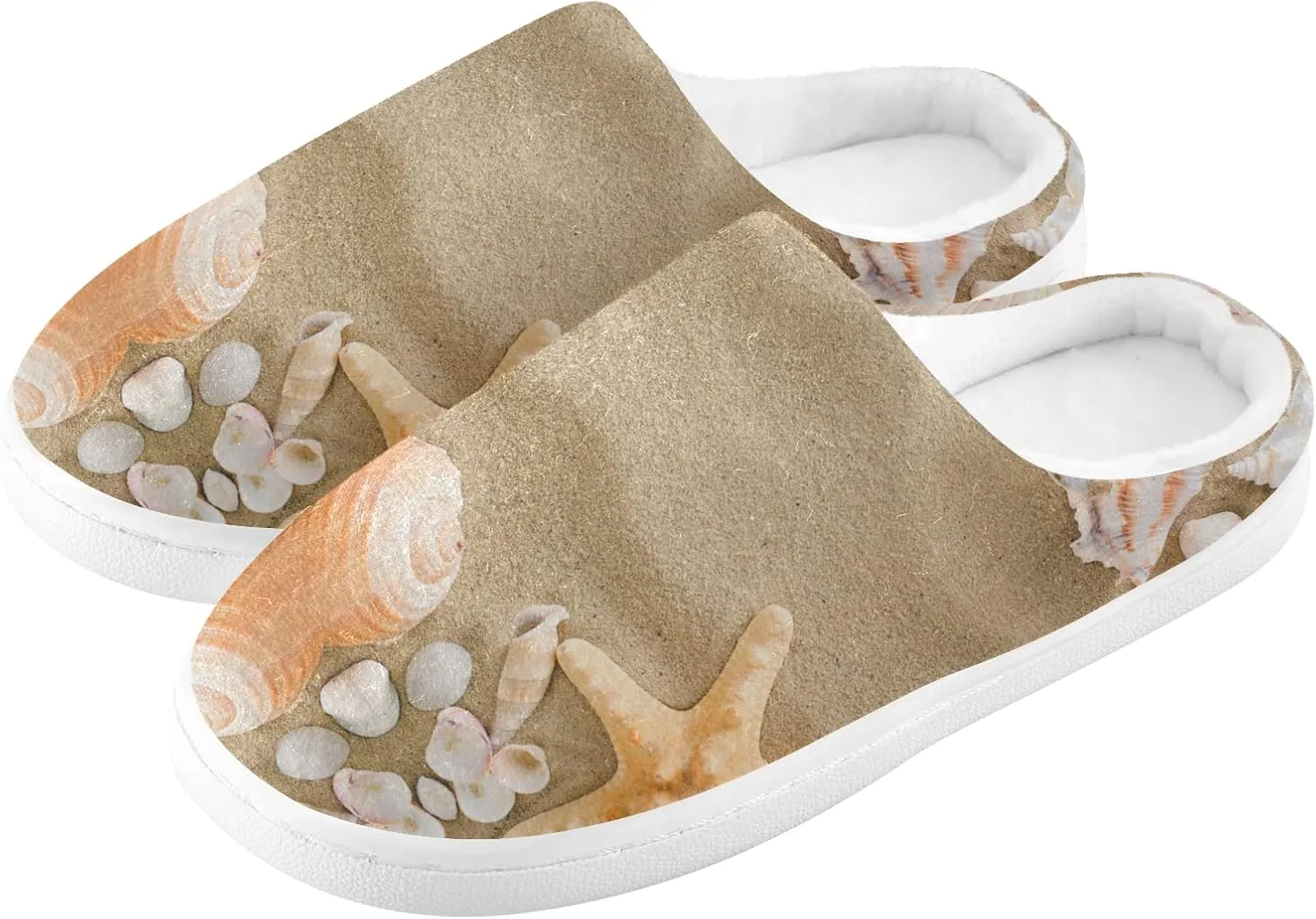 Unisex Memory Foam House Slippers Non-Skid Soft Warm Sole Coral Fleece Slip-on Closed Toe Hand Free Shoes for Bedroom Travel 6-17