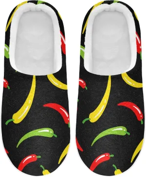 Unisex Memory Foam House Slippers Non-Skid Soft Warm Sole Coral Fleece Slip-on Closed Toe Hand Free Shoes for Bedroom Travel 6-17