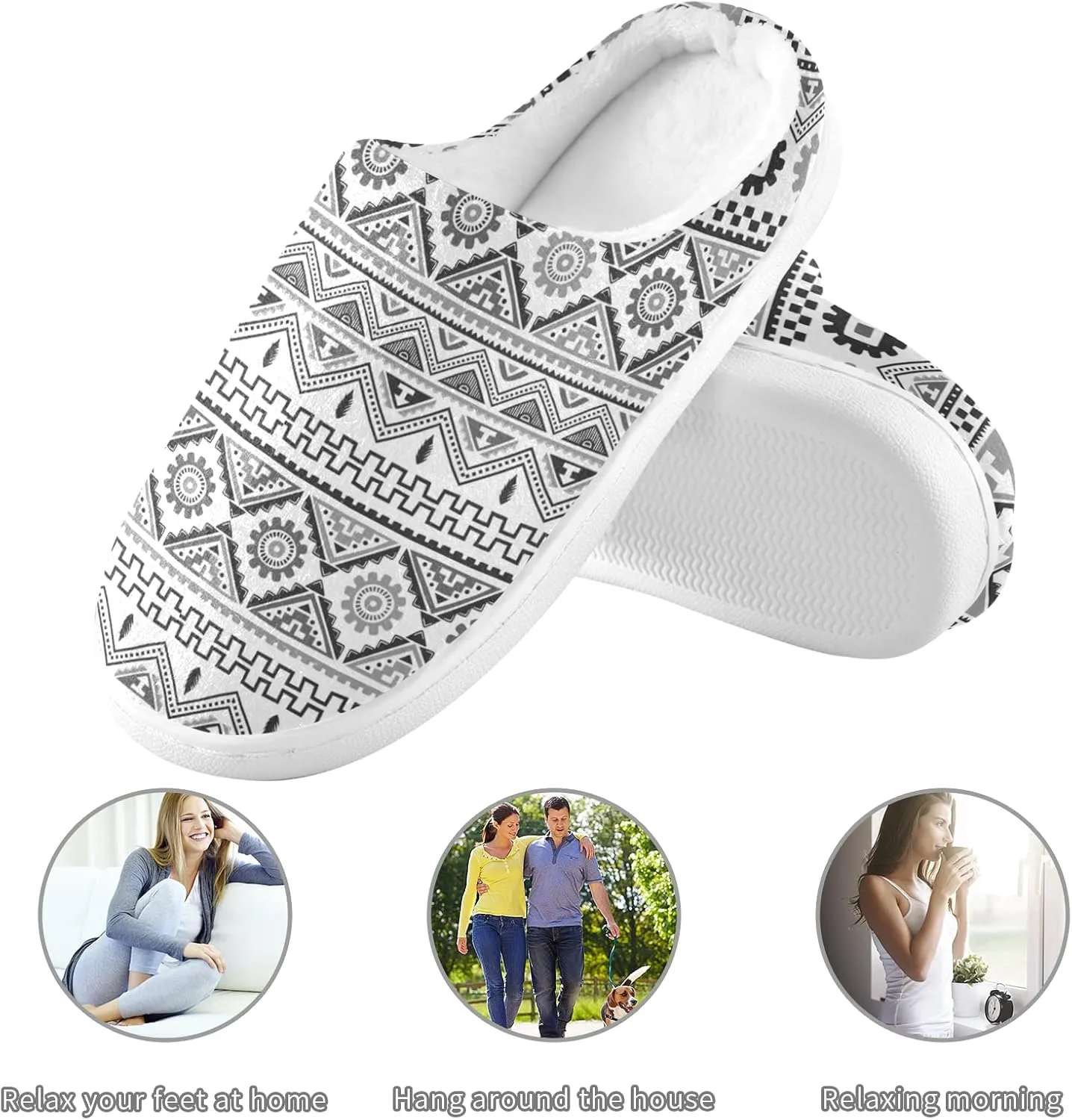 Unisex Memory Foam House Slippers Non-Skid Soft Warm Sole Coral Fleece Slip-on Closed Toe Hand Free Shoes for Bedroom Travel 6-17